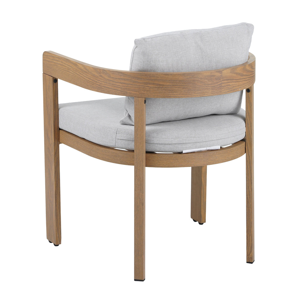 Elko Janiyah Outdoor Patio 7PCS Dining Set with Teak Finished Aluminum Chairs and Acacia Wood Table