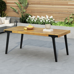 Acacia Wood Patio Dining Table, 69'L Rectangle Outdoor Table