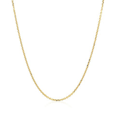 18k Yellow Gold Diamond Cut Cable Link Chain (1.10 mm)
