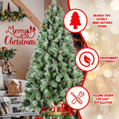 8 Ft The Full-Bodied Pre-Decorated Pinecone Christmas Tree
