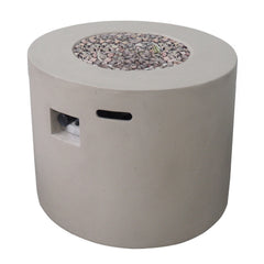 Light Grey Magnesium Oxide 31' Round Fire Pit with 40,000 BTU for Patio Use