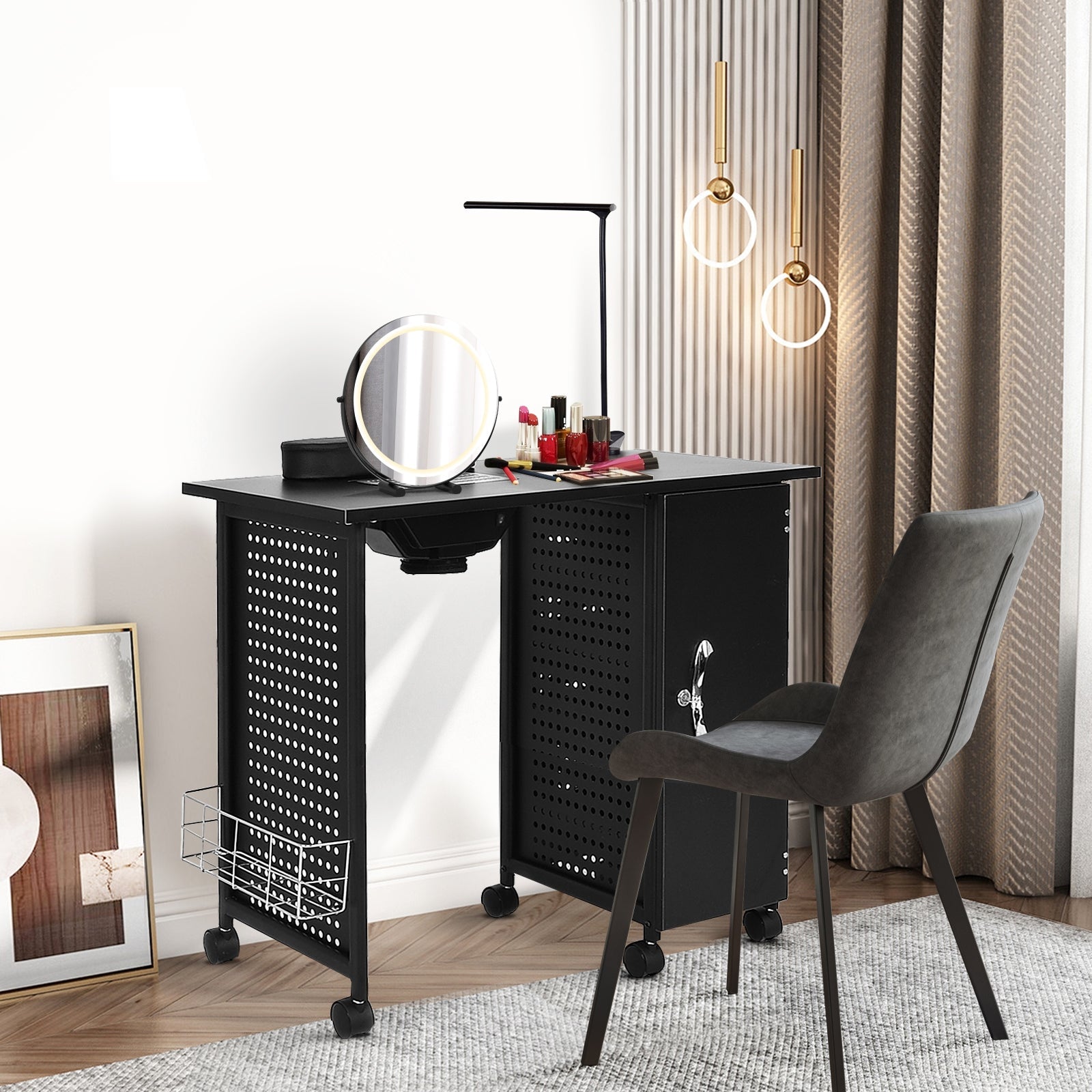 Deluxe Salon Steel Frame Manicure Table