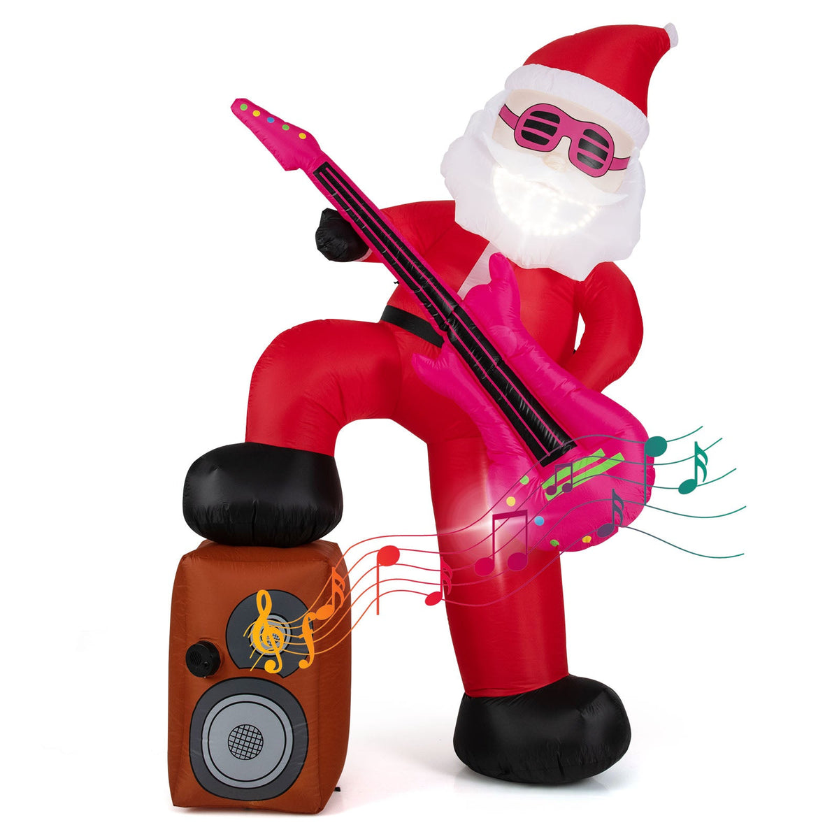 8.4 ft Inflatable Santa Claus with Sound-synced Light Effect and LED Lights