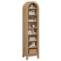 8-Tier Modern Arch Bookshelf with 3 Adjustable Shelves