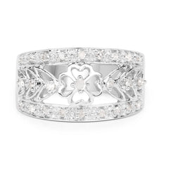 0.31 Carat Genuine White Diamond .925 Sterling Silver Ring
