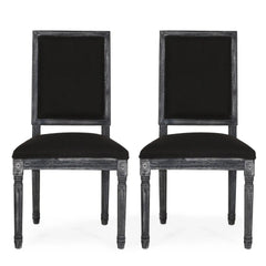 French Country Style Dining Chair With Upholstered Seating And Fluted Legs