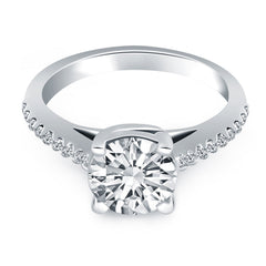 14k White Gold Trellis Diamond Engagement Ring