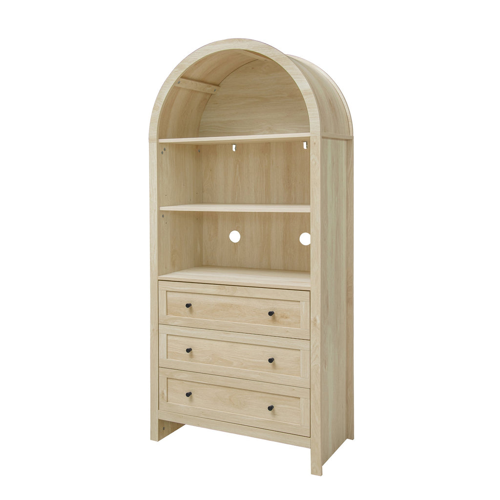 Arched Kitchen Pantry Modern Farmhouse Wood Kitchen Storage Cabinet
