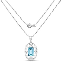 9.60 Carat Genuine Green Topaz .925 Sterling Silver Pendant