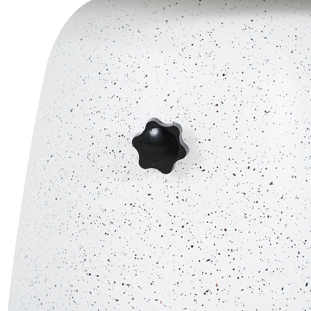 Tess MGO Outdoor Patio Side Table Umbrella Base in White Marble