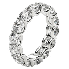 Round Cut Lab Grown Diamond Eternity Ring in 14k White Gold (6 cttw FG/VS2)