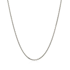 14k White Gold Diamond Cut Cable Link Chain 1.4mm
