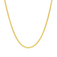 14k Yellow Gold Round Wheat Chain 1.5mm