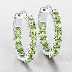 3.40 Carat Genuine Peridot .925 Sterling Silver Earrings