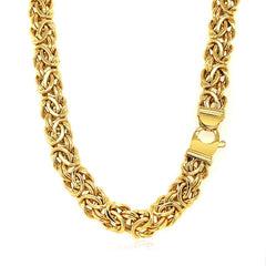 14k Yellow Gold Byzantine Motif Chain Necklace