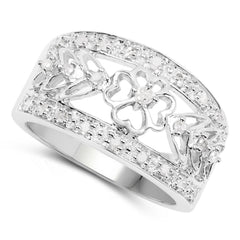 0.31 Carat Genuine White Diamond .925 Sterling Silver Ring