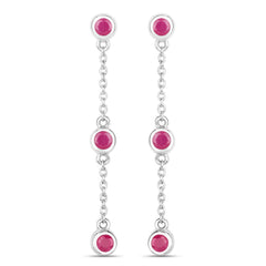 0.78 Carat Genuine Ruby .925 Sterling Silver Earrings