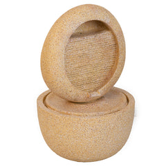 21.7x21.7x34.3 Inch Cement Round Water Fountain with Light and Pump