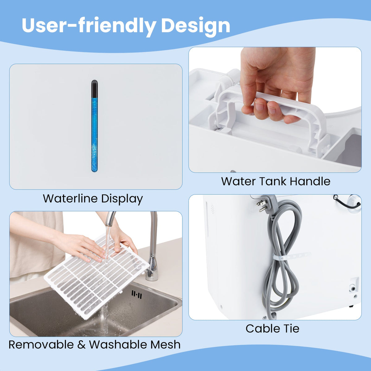94.5 Pints Dehumidifier with 24H Timer and LED Display-White