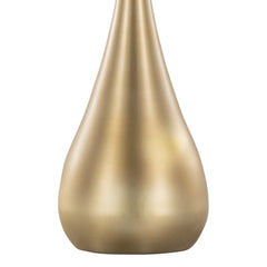 Pebble 29" Contemporary Metal Table Lamp Set in Gold with White Linen Shade - Set of 2