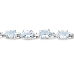 8.80 Carat Genuine Aquamarine .925 Sterling Silver Bracelet