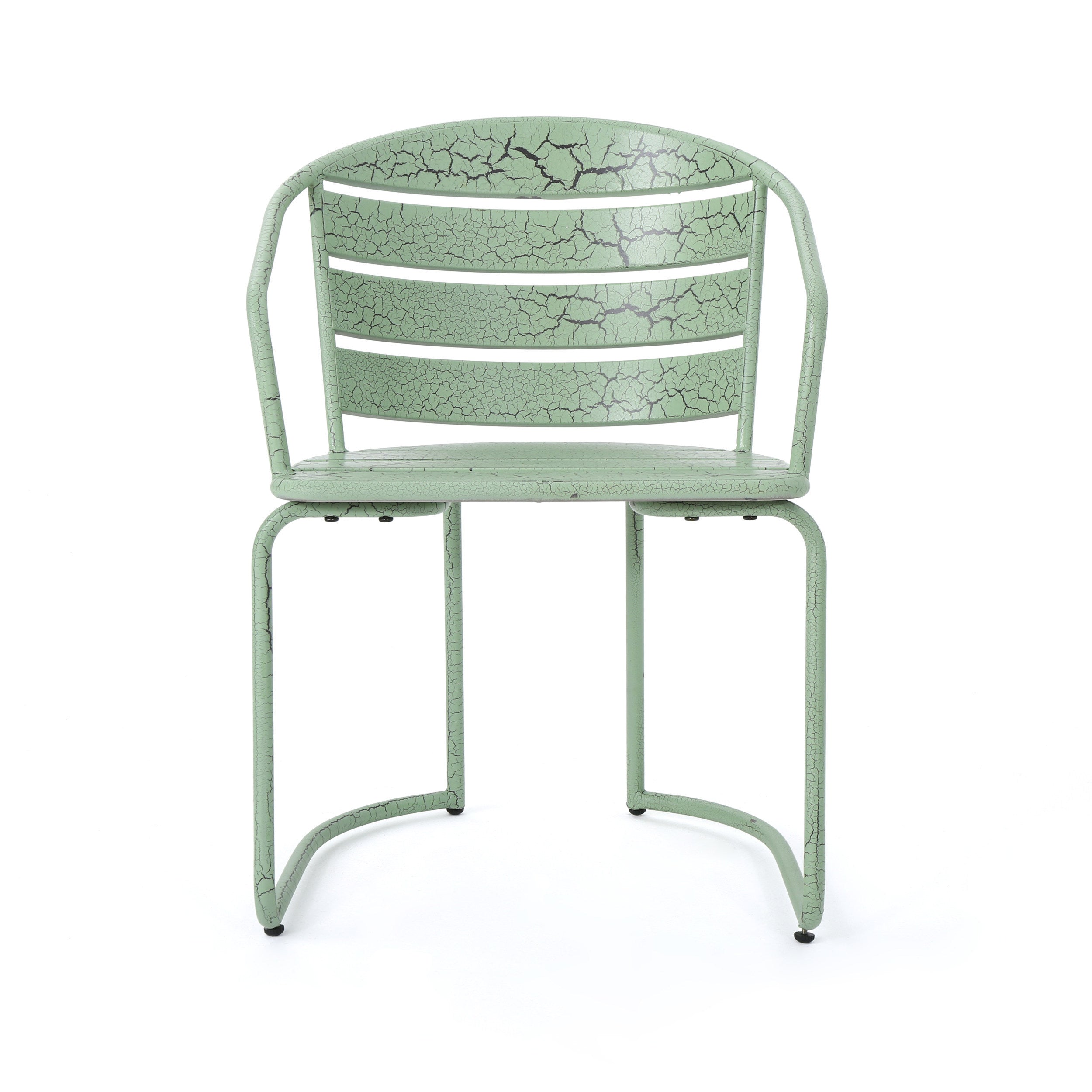 Santa Monica Bistro Set Modern Outdoor Dining Green Iron 3-Piece