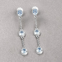 2.16 Carat Genuine Blue Topaz .925 Sterling Silver Earrings