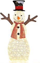 Indoor/Outdoor Christmas Lighted Snowman Decorations with Pre-Lit 80 Lights