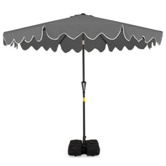 9 Feet Patio Umbrella with Weighted Base and Sandbags