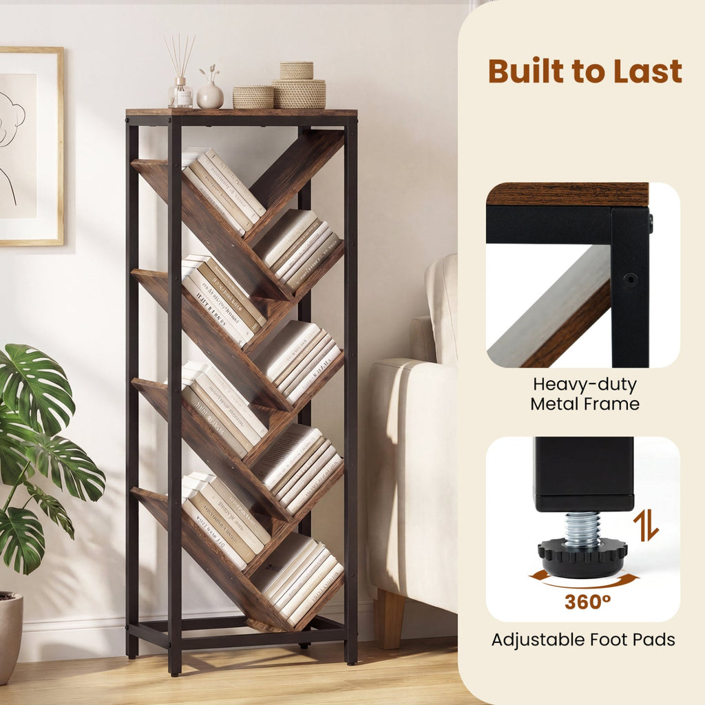 9-Tier Freestanding Bookcase for Hardcover Books