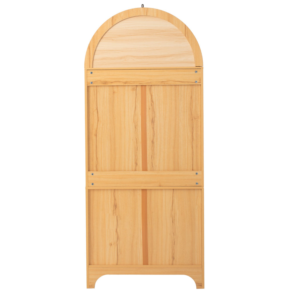 K&K 71' Tall Arched Kitchen Pantry Cabinet with Adjustable Shelves