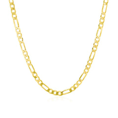 3.1mm 14k Yellow Gold Solid Figaro Chain