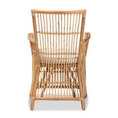 GigaTech Modern Bohemian White Rattan Accent Chair