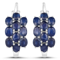 10.40 Carat Genuine Blue Sapphire .925 Sterling Silver 3 Piece Jewelry Set (Ring, Earrings, and Pendant w/ Chain)