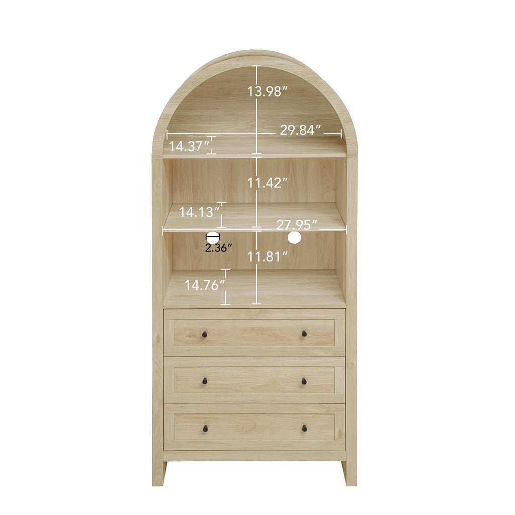 Arched Kitchen Pantry Modern Farmhouse Wood Kitchen Storage Cabinet