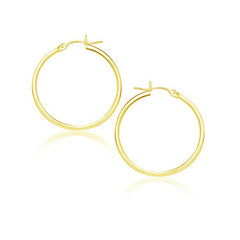 14k Yellow Gold Polished Hoop Earrings (25 mm)