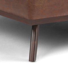 Owen XL Square Coffee Table Storage Ottoman - Distressed Saddle Brown
