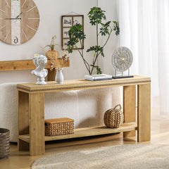 boho console table with storage