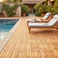 Acacia Wood Interlocking Deck Tiles 12x12 Inch