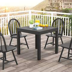 31.5 inches-63 inches Adjustable Patio Expandable Dining Table for 4-6 Person-Gray