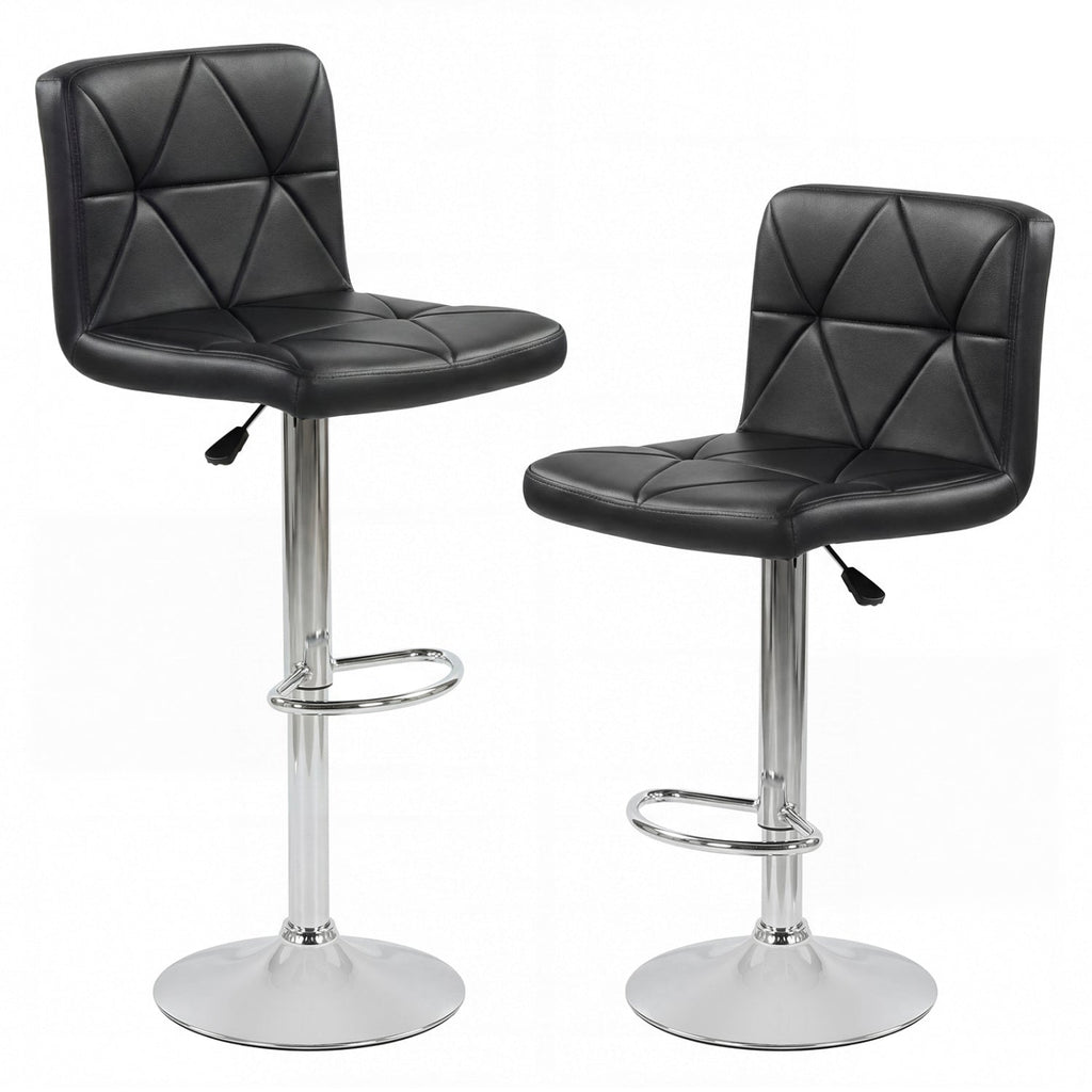 Adjustable Swivel Barstools Set of 2 with Back and Footrest