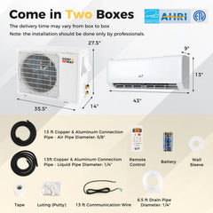 Airtural Series 24000 BTU 21 SEER2 Ductless Mini Split Air Conditioner Heater Energy Star Certified WiFi Enabled