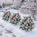 Artificial Cedar Topiary Trees with Ground Spikes, Set of 2