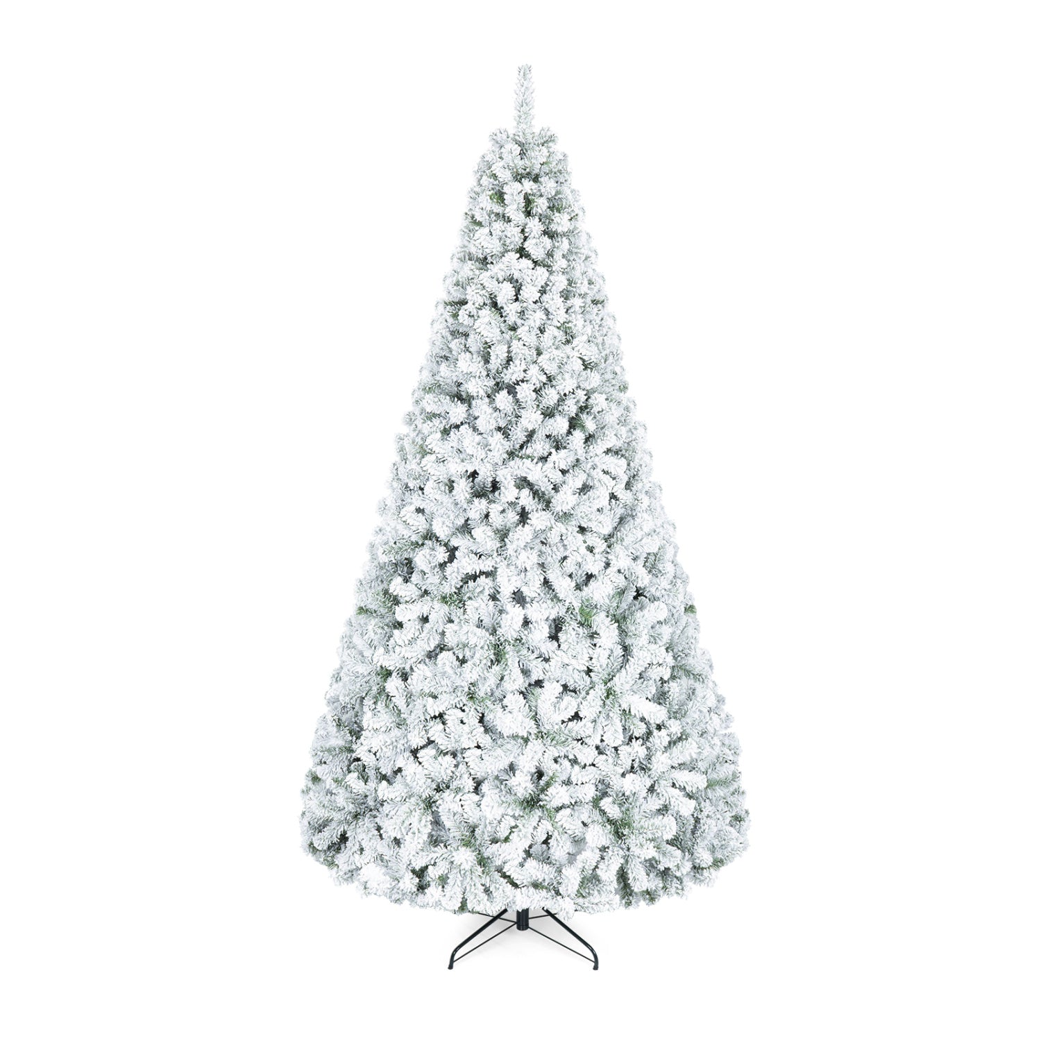 Snow-Flocked Artificial Christmas Tree 9 ft with Metal Stand