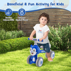 Baby Balance Bike No Pedal Lightweight Infant 4 Wheels Baby Bicycle-Blue