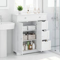Bathroom Floor Cabinet with 4 Drawers and 2 Doors - White