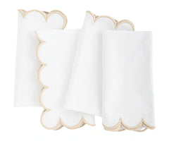 Beige Scalloped Edge Napkins - LongWave