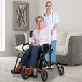 Folding Rollator Walker with 8-inch Wheels and Seat-Black
