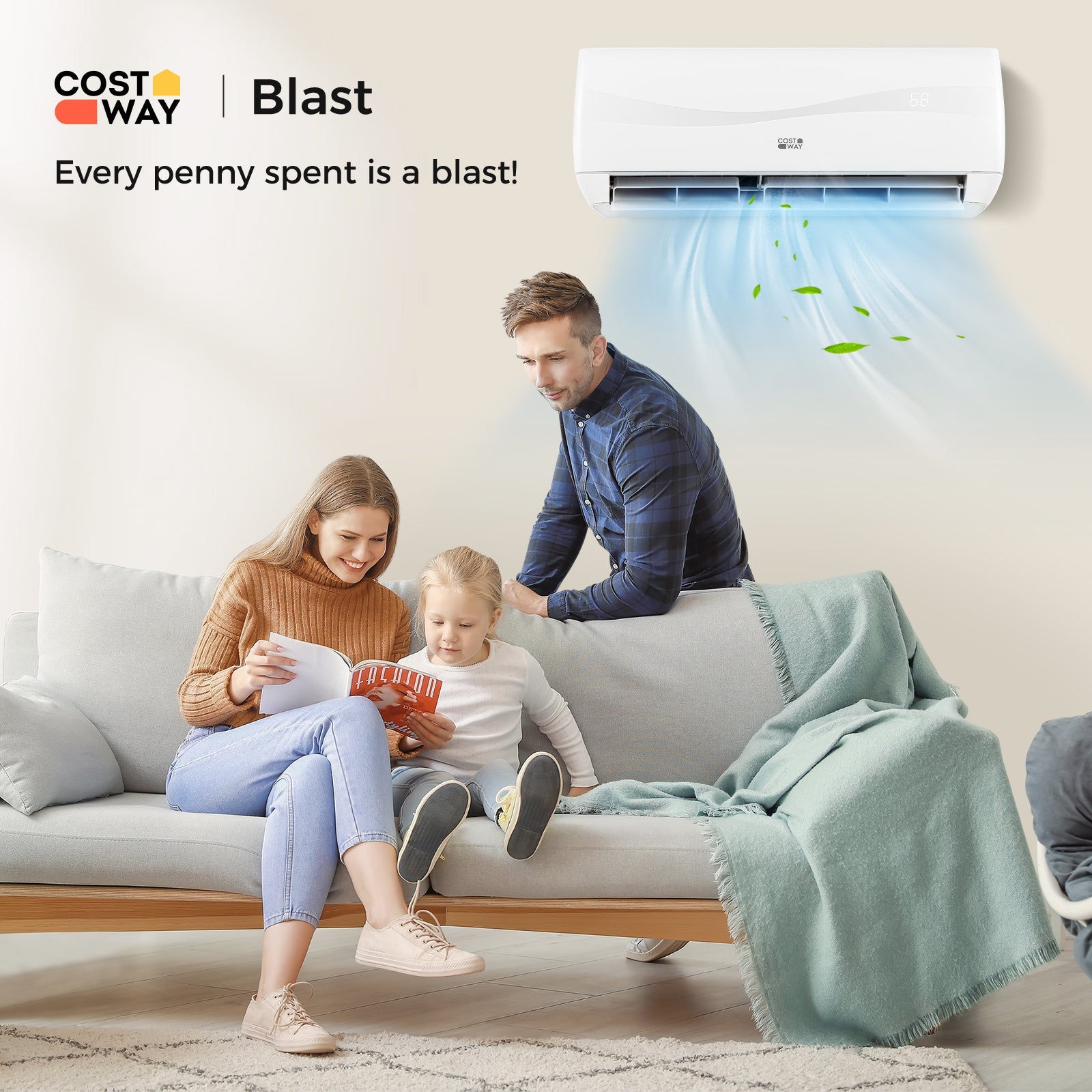 Blast Series 9000 BTU 19 SEER2 115V Ductless Mini Split Air Conditioner and Heater