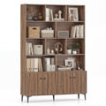 Bookshelf with 4 Doors and 2 Anti-Tipping Kits for Home Office